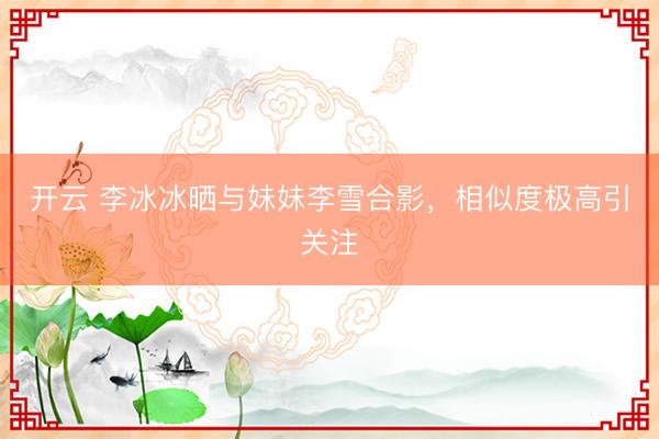 開云 李冰冰曬與妹妹李雪合影,相似度極高引關(guān)注