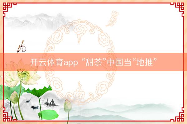 開云體育app “甜茶”中國當“地推”