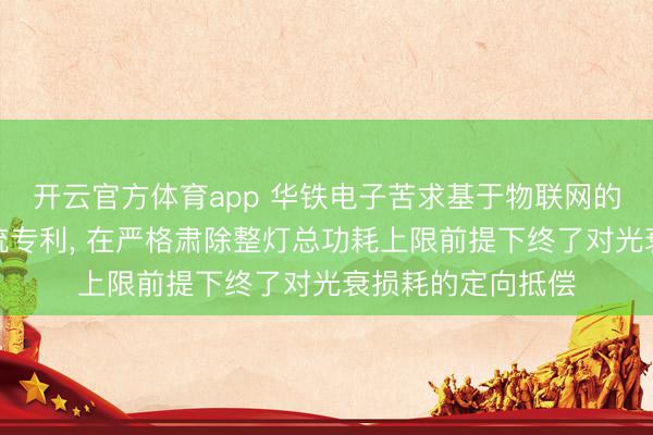 開云官方體育app 華鐵電子苦求基于物聯(lián)網(wǎng)的城市街燈肅除系統(tǒng)專利， 在嚴格肅除整燈總功耗上限前提下終了對光衰損耗的定向抵償